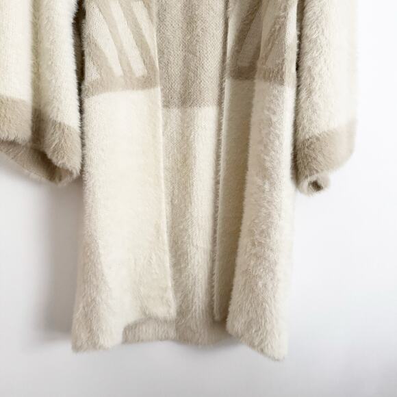 ANTHROPOLOGIE Merzouga Kimono Open Front Duster Cardigan Sweater Cream Neutral - Picture 6 of 9